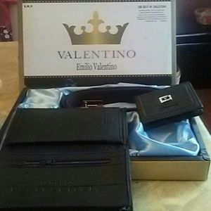 3 piece leather wallet and belt